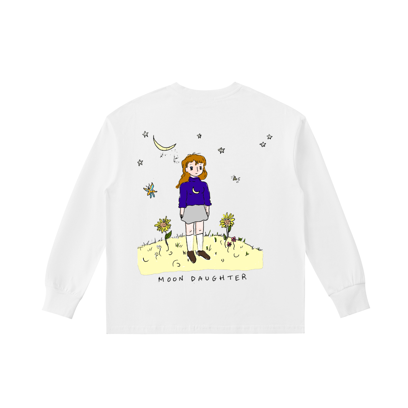 Kids 100% Cotton Long-Sleeve Moon Daughter Tee